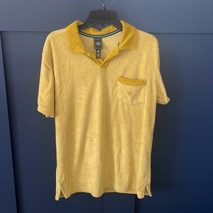 Houston White Terry Cloth Mustard Yellow Polo